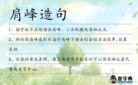 肩峰造句