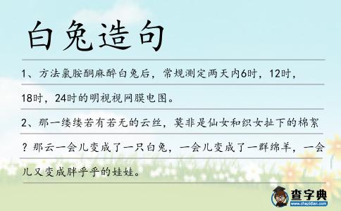 白兔造句