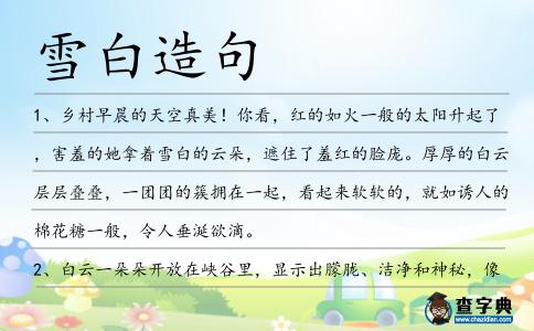 雪白造句