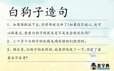 白狗子造句
