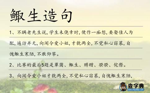 鯫生造句