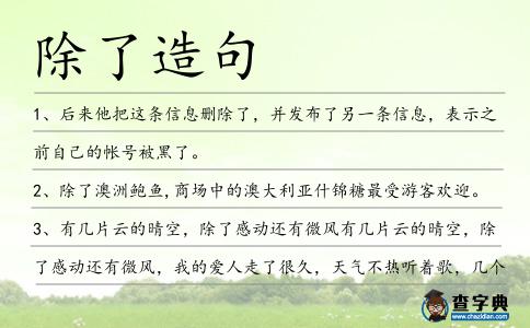 除了造句