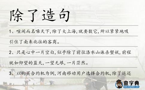 除了造句