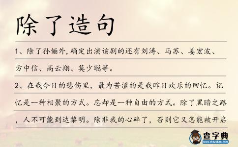 除了造句