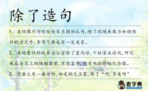 除了造句