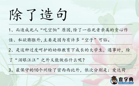 除了造句