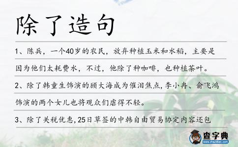 除了造句