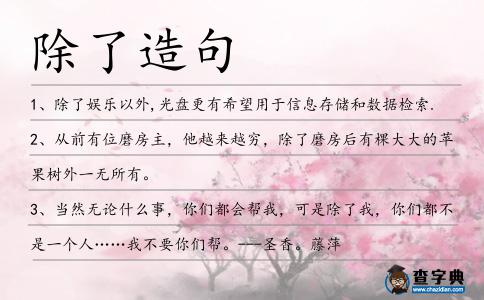 除了造句