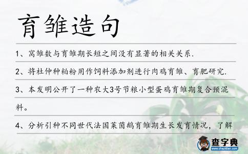 育雛造句