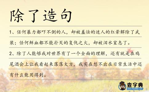 除了造句
