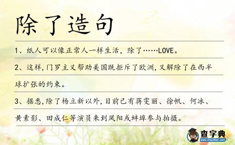 除了造句