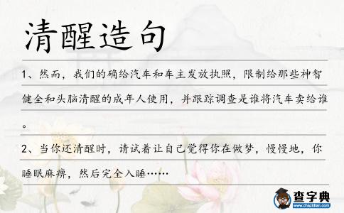 清醒造句