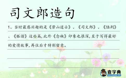 司文郎造句
