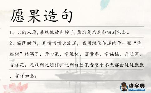 愿果造句