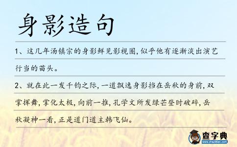身影造句