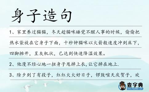 身子造句