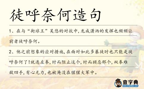 徒呼奈何造句