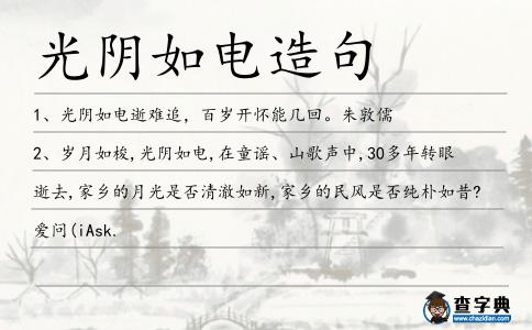 光陰如電造句