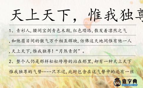天上天下,惟我獨尊造句
