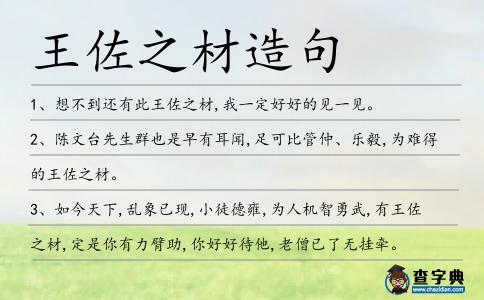 王佐之材造句