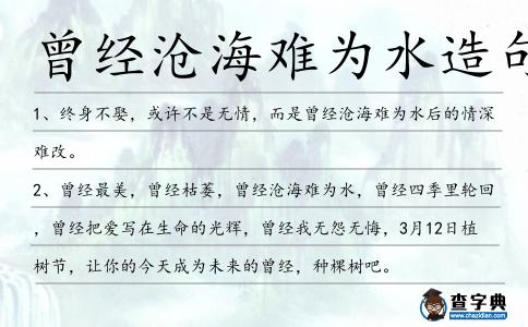 曾經滄海難為水造句
