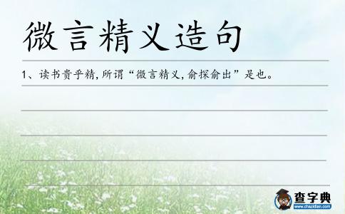 微言精義造句