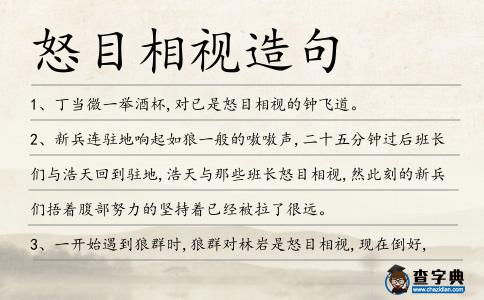 怒目相視造句