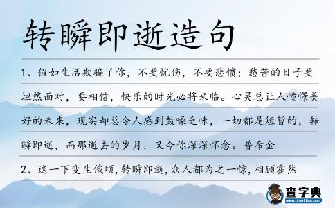 轉(zhuǎn)瞬即逝造句