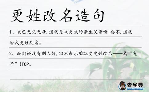 更姓改名造句
