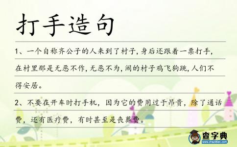 打手造句