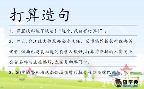 打算造句