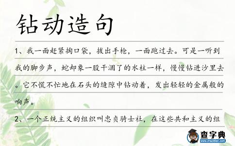 鉆動造句