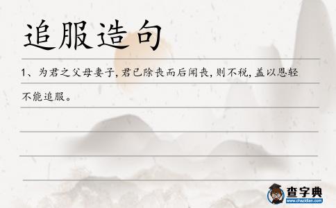 追服造句