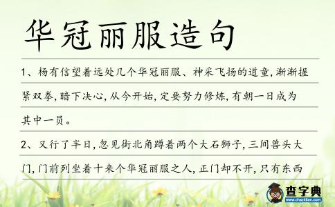 華冠麗服造句
