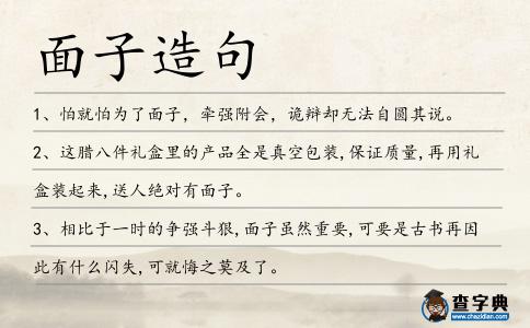 面子造句
