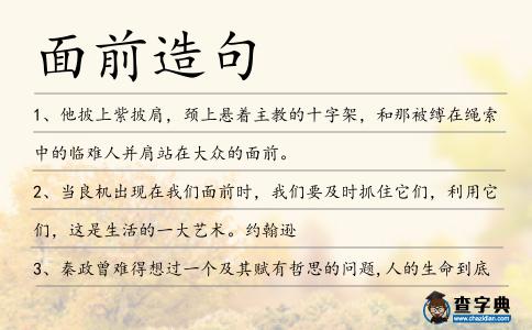 面前造句