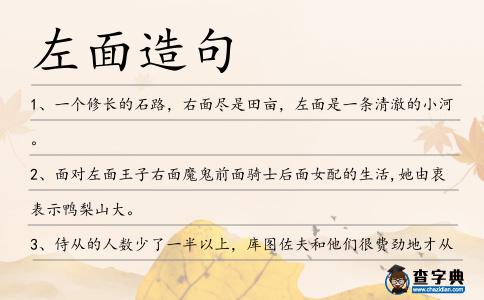 左面造句