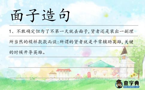 面子造句