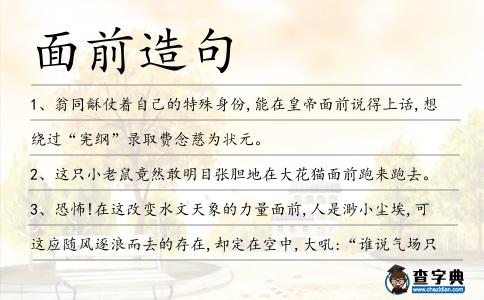 面前造句