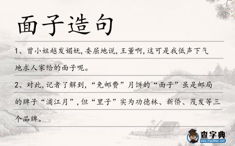 面子造句