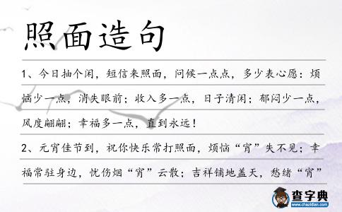 照面造句