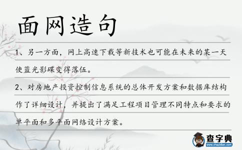 面網(wǎng)造句