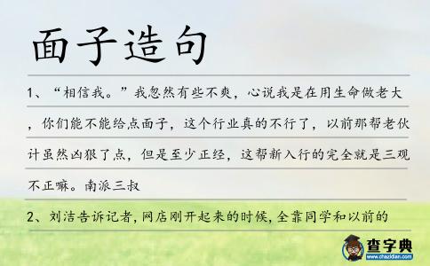 面子造句