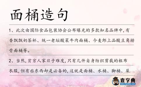 面桶造句