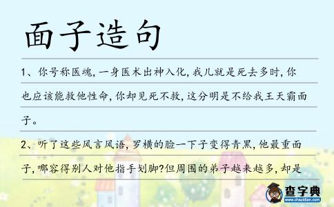 面子造句