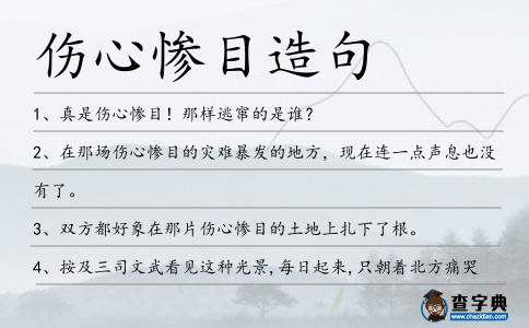 傷心慘目造句