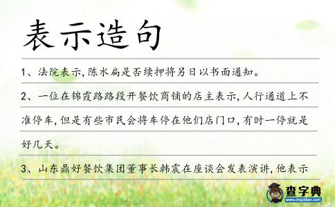 表示造句