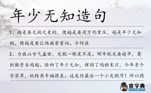 年少無知造句