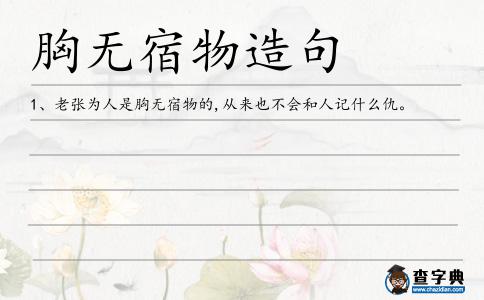 胸無宿物造句