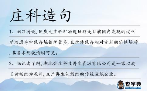 莊科造句